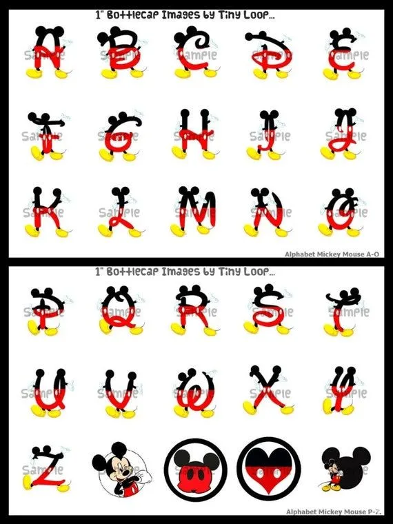30 Imágenes de Mickey Mouse A-z tapita alfabeto 1 por xTinyLoopx