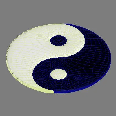 3d model yin yang symbol