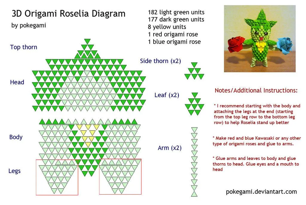 3D Origami Pokeball Diagram by pokegami on DeviantArt