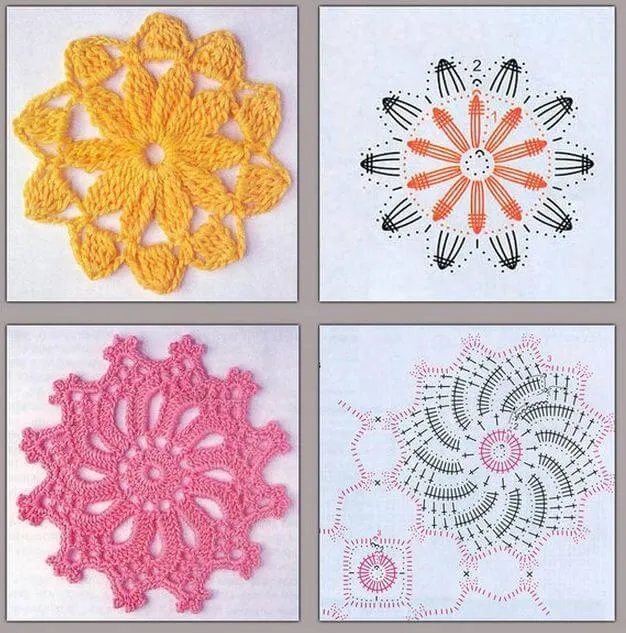 40 Esquemas Crochet de Motivos Circulares