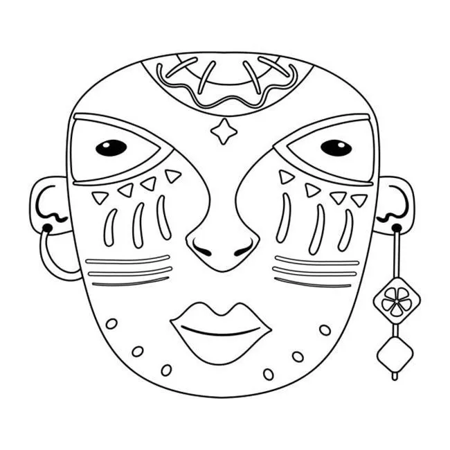 45+ Desenhos de Máscaras Africanas para Imprimir e Colorir/Pintar