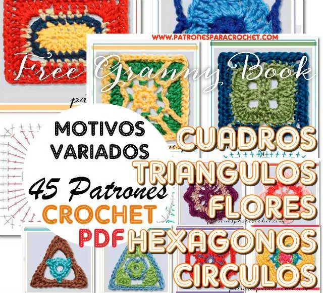 45 Motivos Crochet + 3 Enciclopedias de Patrones Crochet ...