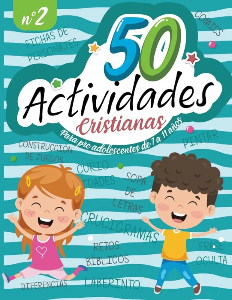 50 Actividades Cristianas para niños 7 a 11 años N2. Libro de actividades  para niños cristianos ( Spanish edition): Juegos de códigos, laberintos,  ... de juegos, sopas de letras y mucho mas!: