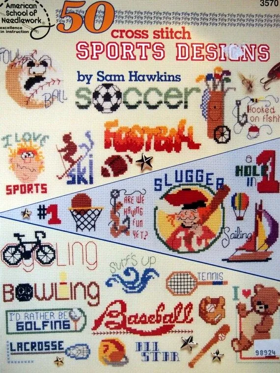 50 Diseños de punto de Cruz deportes por Sam por NeedANeedle