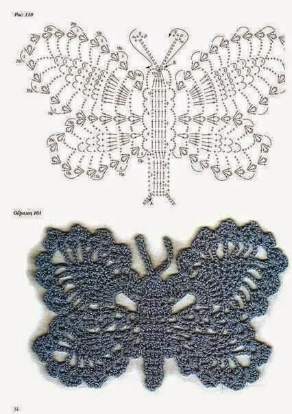 50 Mariposas, muchos patrones. | Crochet desde El Tabo.