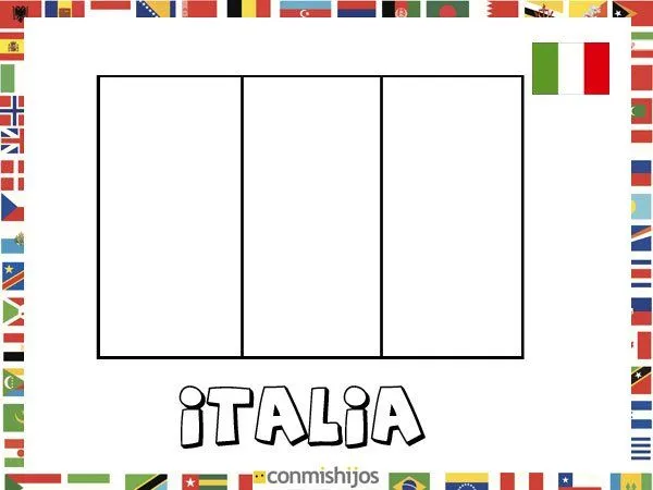 Dibujos para colorear banderas italia - Imagui