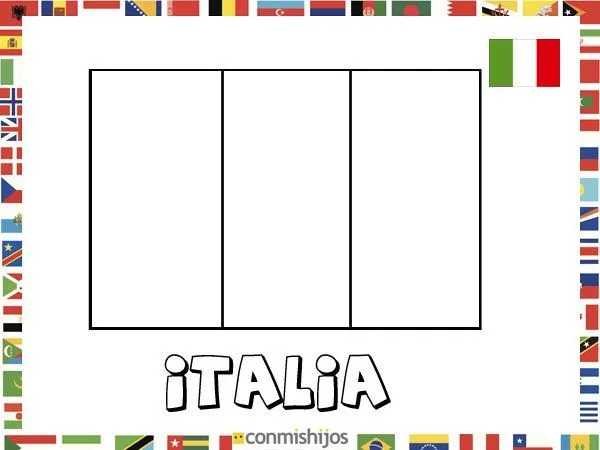 Bandera de Italia. Dibujos de banderas para pintar Bandera de Italia. Dibujos de banderas para pintar