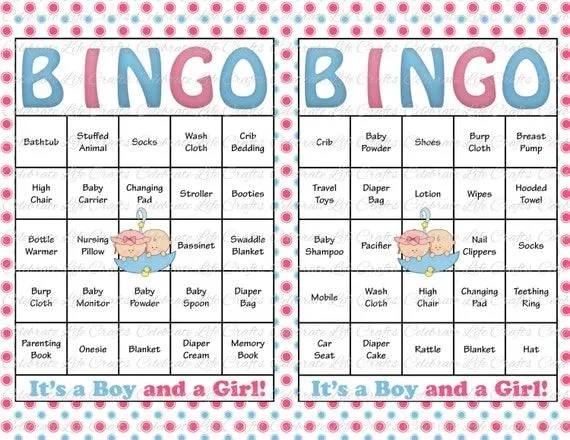 Bingo en español para baby shower - Imagui