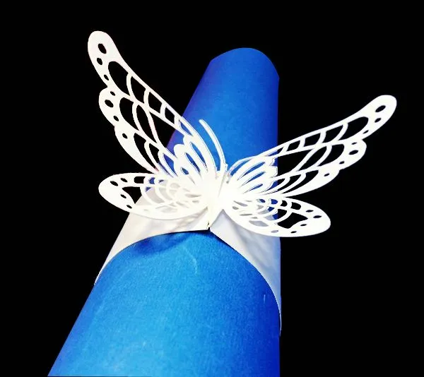 60 unids/lote forma de la mariposa anillo de servilleta de papel ...