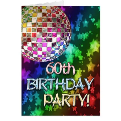 60.o cumpleaños con la bola de discoteca y el arco tarjetas | Zazzle