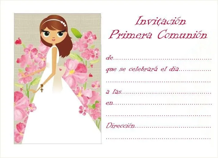 Invitaciónes para imprimir de primera comunión - Imagui