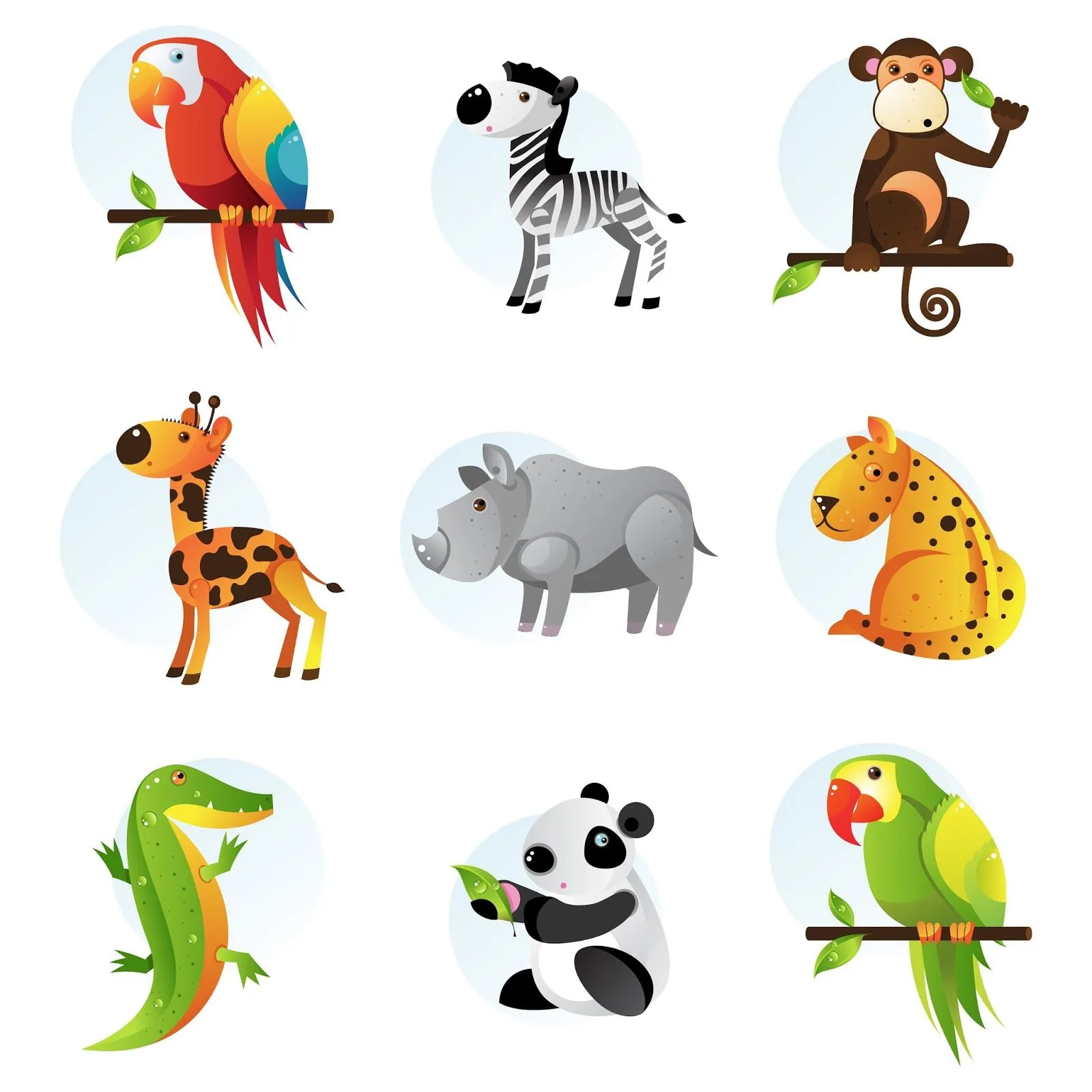 9+ilustraciones+de+animales+de+la+selva+tucan+cebra+chango+koala+ ...