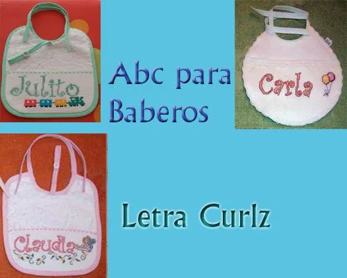 ABC Baberos Letra Curlz - Hilos para Bordar (DMC, Rosace, Anchor ...