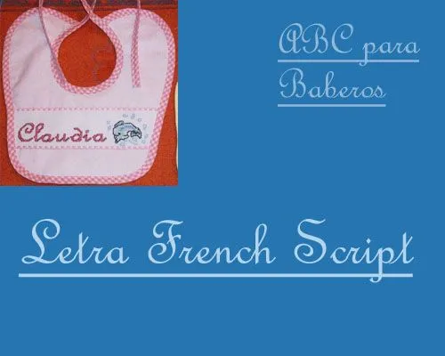 ABC Baberos Letra French Script - Hilos para Bordar (DMC, Rosace ...