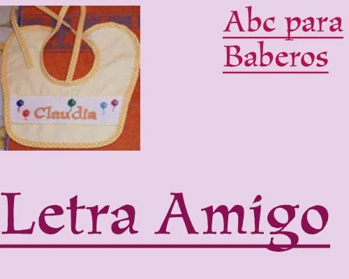 ABC Baberos Letra Amigo - Hilos para Bordar (DMC, Rosace, Anchor ...