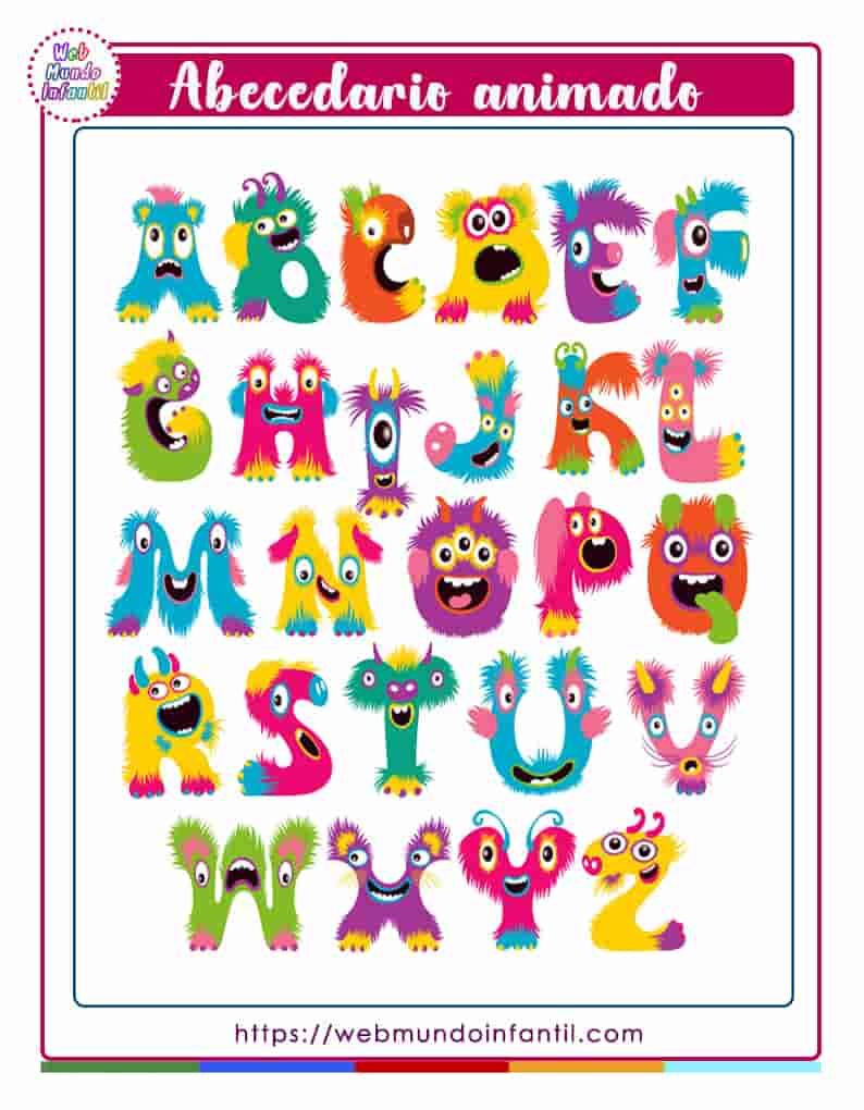 Abecedario animado para niños para IMPRIMIR Y COLOREAR Abecedario animado para niños para IMPRIMIR Y COLOREAR