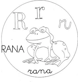 Dibujo infantil para colorear de la letra R Dibujo infantil para colorear de la letra R