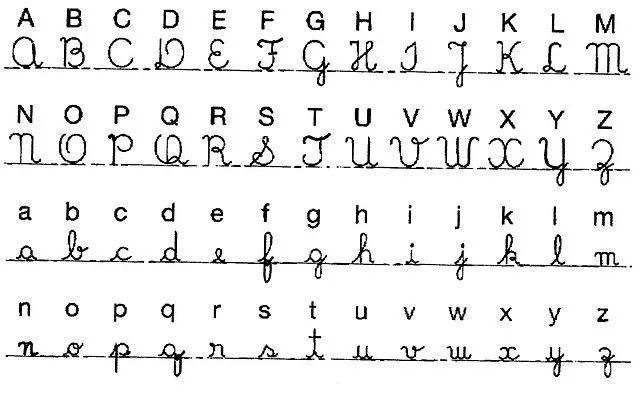 El abecedario cursivo - Imagui