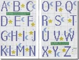 Abecedario estrellas en punto de cruz | Punto de cruz Abecedario estrellas en punto de cruz | Punto de cruz