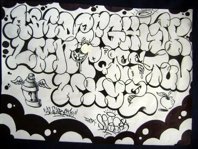 Graffiti abecedario bombas - Imagui