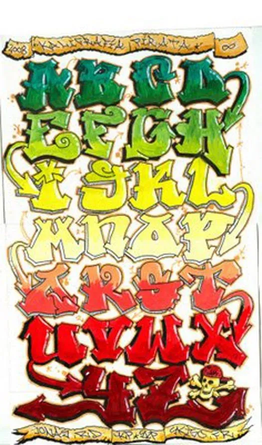 Letra de abecedario de grafiti - Imagui