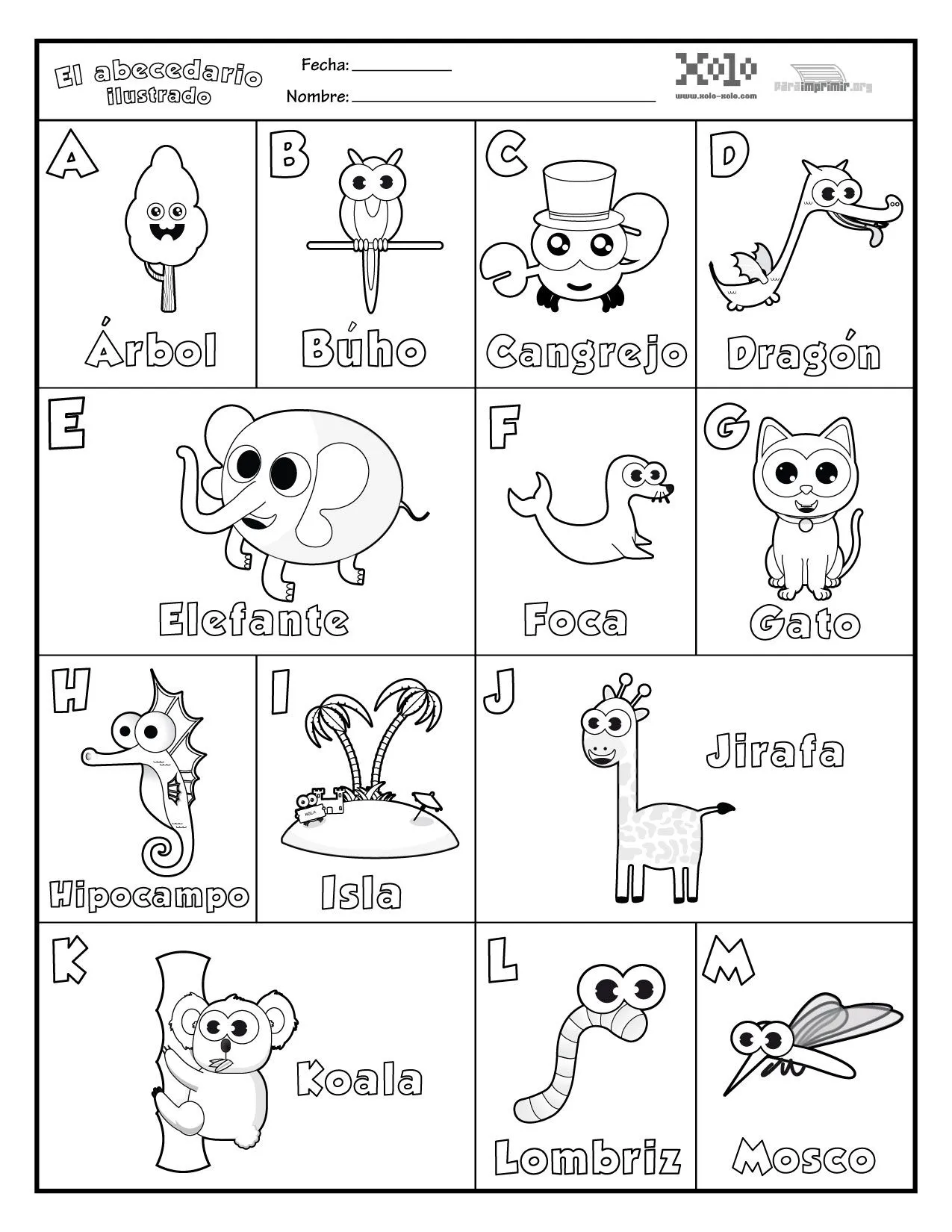 El alfabeto en inglés para colorear - Imagui