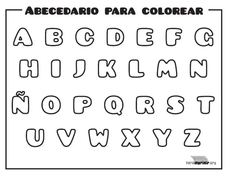 Abecedario para Imprimir y Colorear | PDF