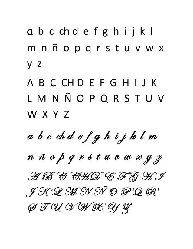 Abecedario en letra cursiva en mayuscula y minuscula - Imagui