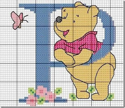 En Punto de cruz: abecedario Winnie the Pooh