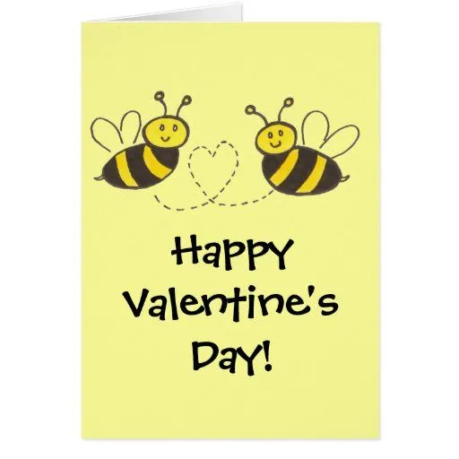 Abejas de la miel con el día de San Valentín Tarjeta De ...