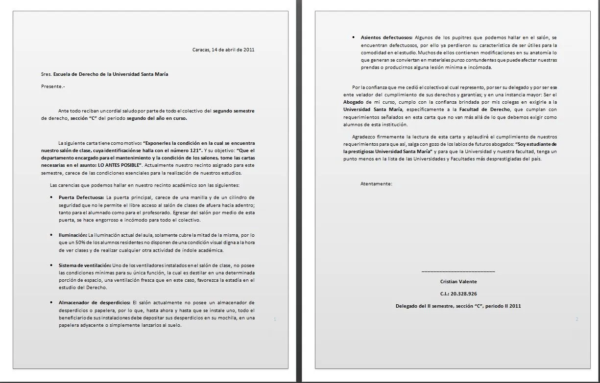Abogados en Formación: Carta a la Direccion de la Escuela Abogados en Formación: Carta a la Direccion de la Escuela