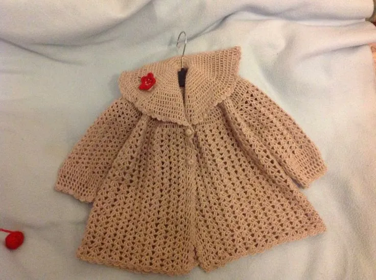 Abrigo para niña tejido en crochet | Abrigo para niña | Pinterest ...