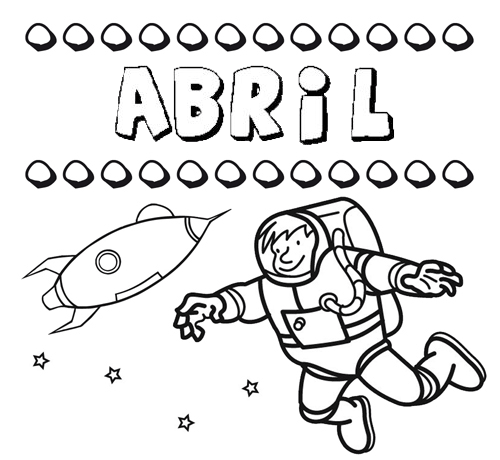 Dibujo del nombre Abril para colorear, pintar e imprimir Dibujo del nombre Abril para colorear, pintar e imprimir