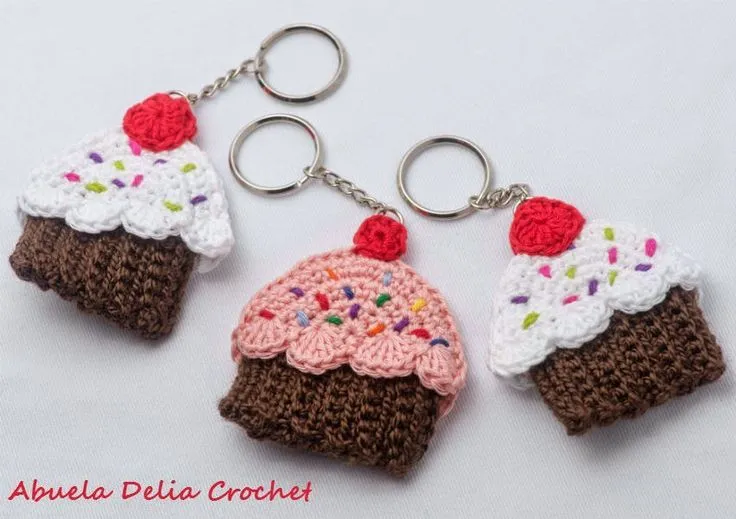 Abuela Delia Crochet: Cupcake en Crochet para Llaveros o Souvenirs ...