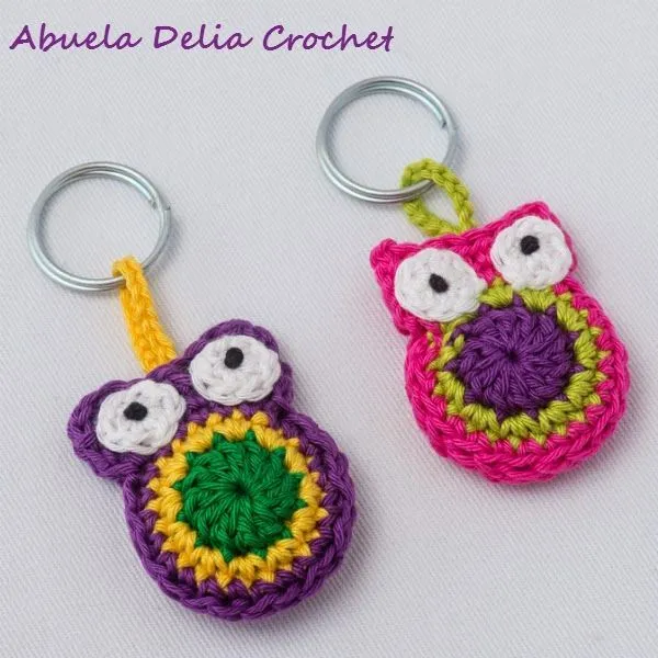 Abuela Delia Crochet: Llavero Buho | Owl Key Ring | Progetti da ...