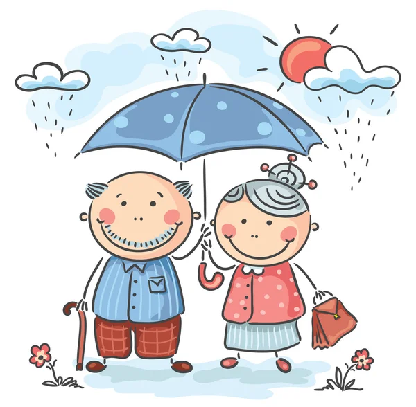 abuelos felices de dibujos animados — Vector stock © Katerina_Dav ...