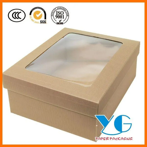 Acanalado cesto caja / ventana - Natural de cajas de cartón ...