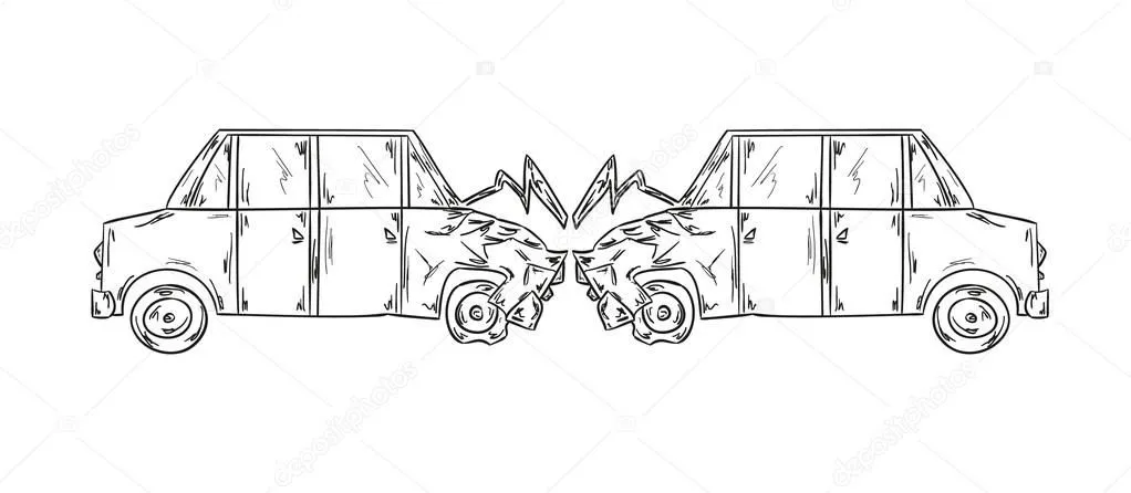 Accidente de dos coches sketch — Vector stock © muuraa #45218791
