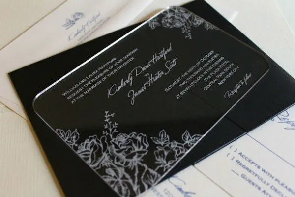 acrílico personalizado de invitación de la boda-Suministros para ...