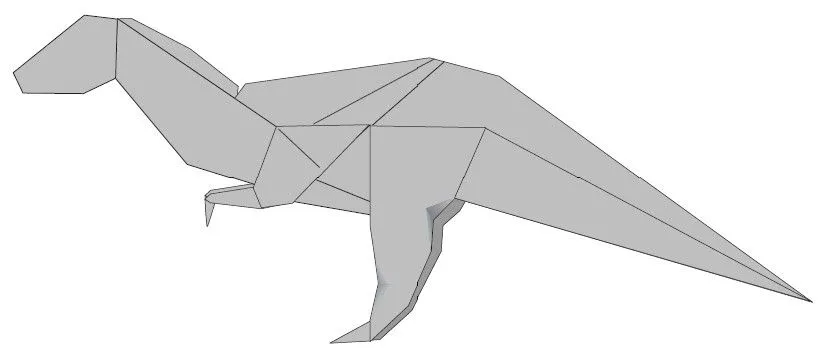 Acrocanthosaurus de papiroflexia | CIBERCUENTOS