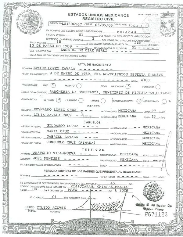 Certificado de nacimiento en blanco - Imagui