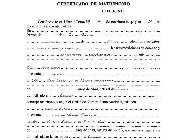 Documento de matrimonio - Imagui