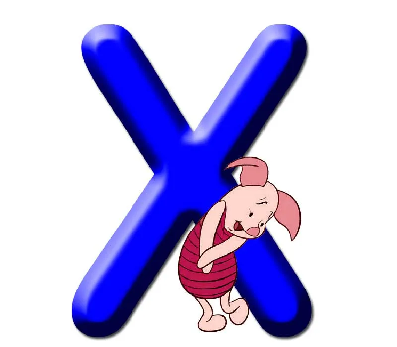Letra del alfabeto de Winnie. Letra X