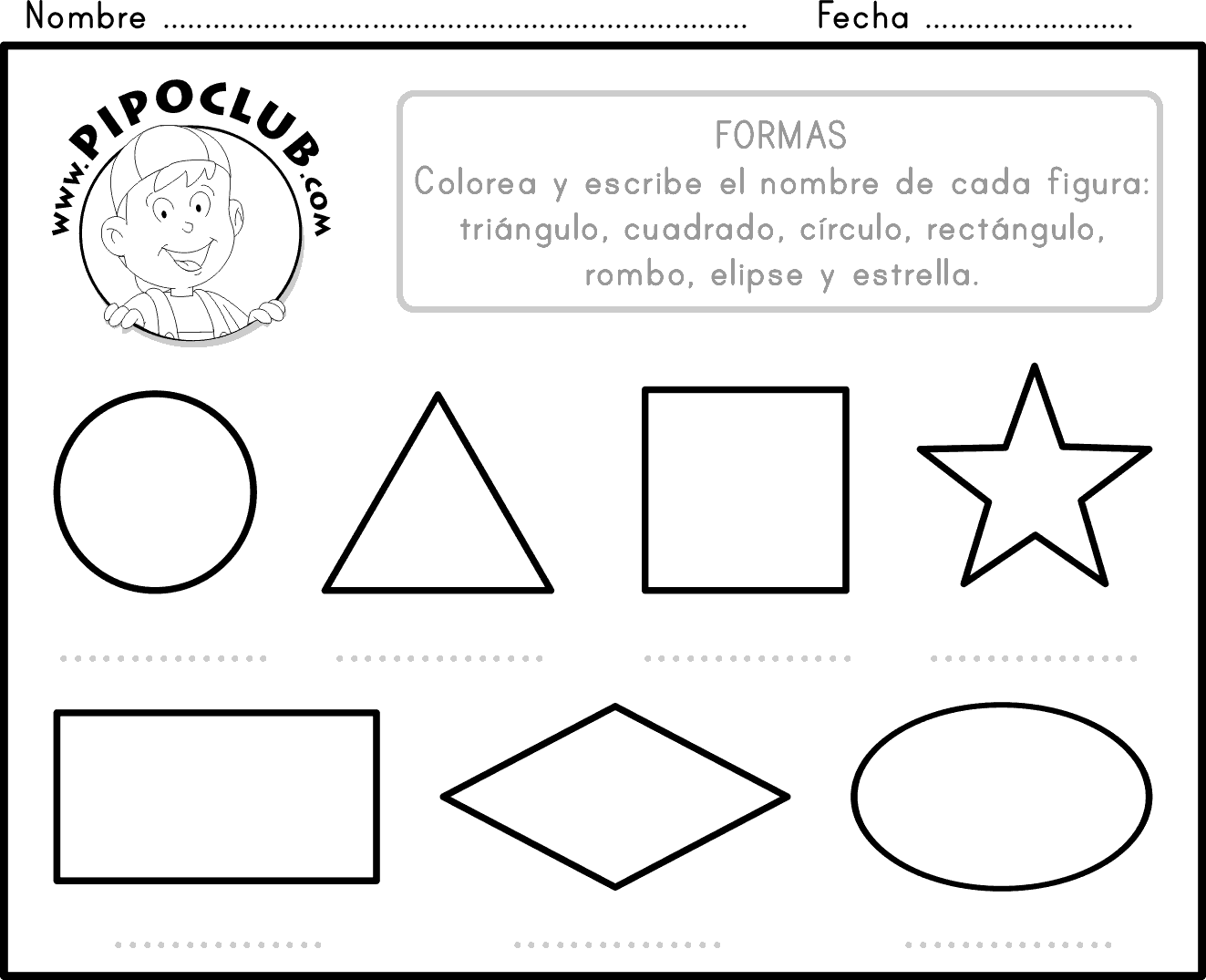Ejercicios de figuras geometricas para preescolar - Imagui