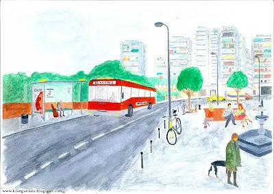 ... acuarelas de un paisaje urbano inspirado en las calles de barcelona ... acuarelas de un paisaje urbano inspirado en las calles de barcelona