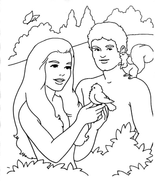 Adan y Eva - Dibujos para colorear - Ayudas Cristianas