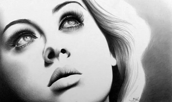 Adele Original Pencil Drawing Fine Art Portrait por IleanaHunter