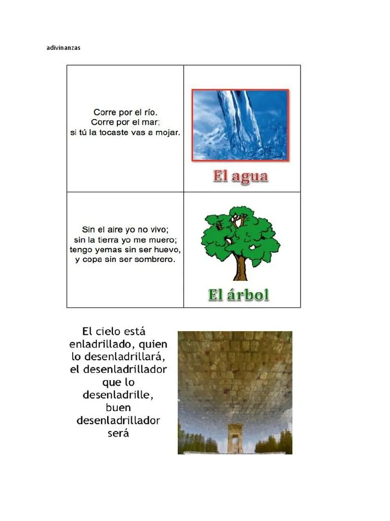 Adivinanzas Por El Dia Del Medio Ambiente | PDF | Entorno natural | Plantas