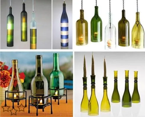 Manualidades recicladas con botellas de vidrio - Imagui