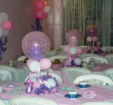 Centros de mesa baby shower niña - Imagui